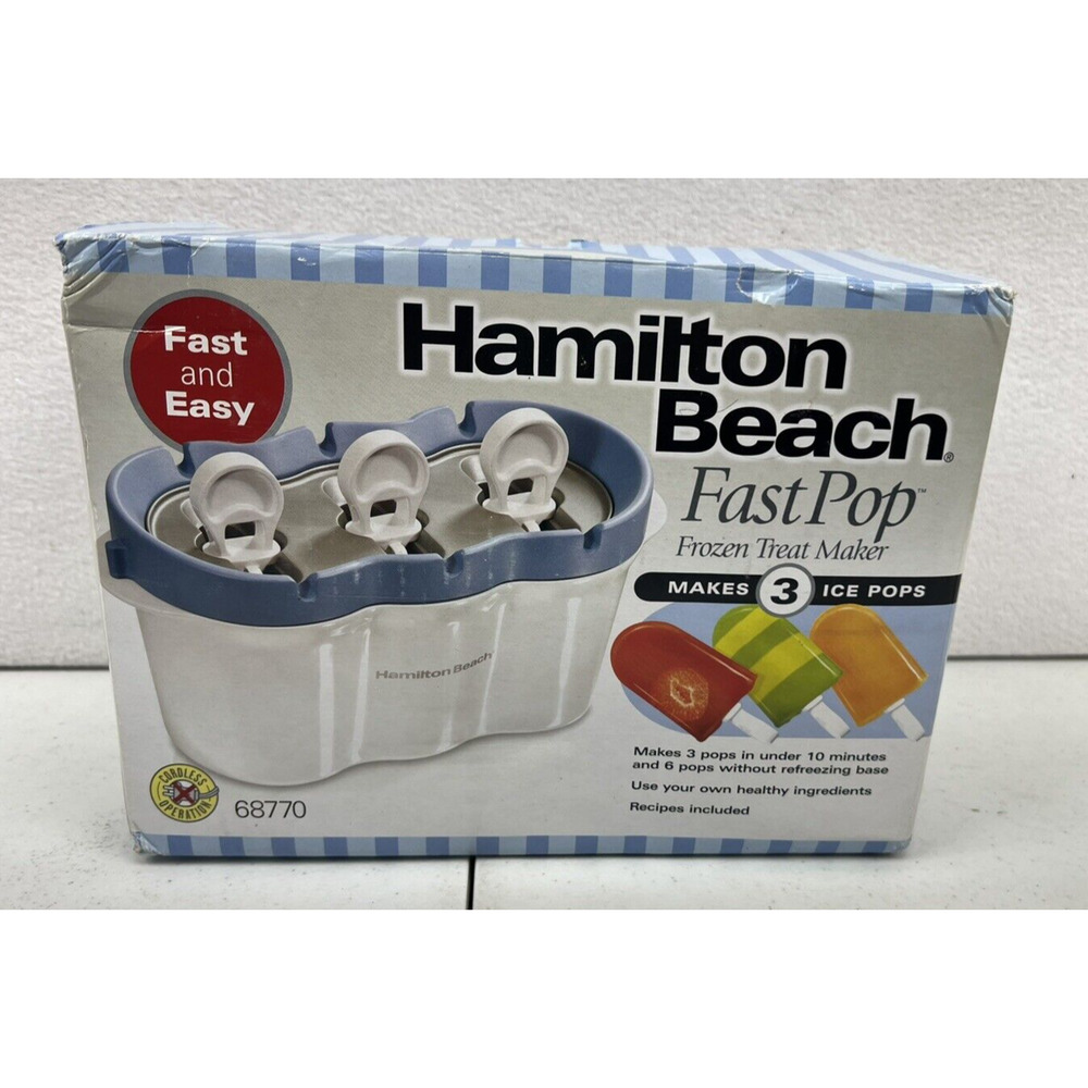 Hamilton Beach Fast Pop Popsicle Maker 68770 Blue NIB‎ NOS 2010